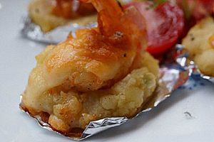 土豆饼焗芝士大虾