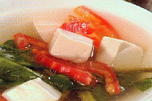 青菜豆腐茄片汤